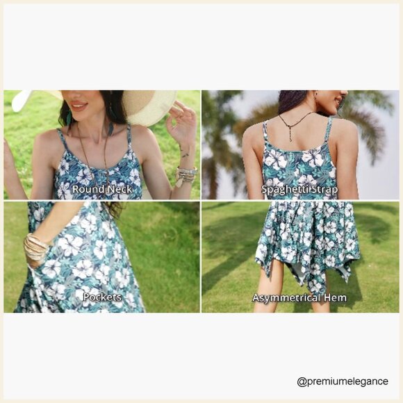 Maxi Sundress with Pockets, Spaghetti Strap, Bohemian Beach Cover Up - Picture 7 of 7